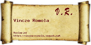 Vincze Romola névjegykártya