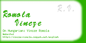 romola vincze business card